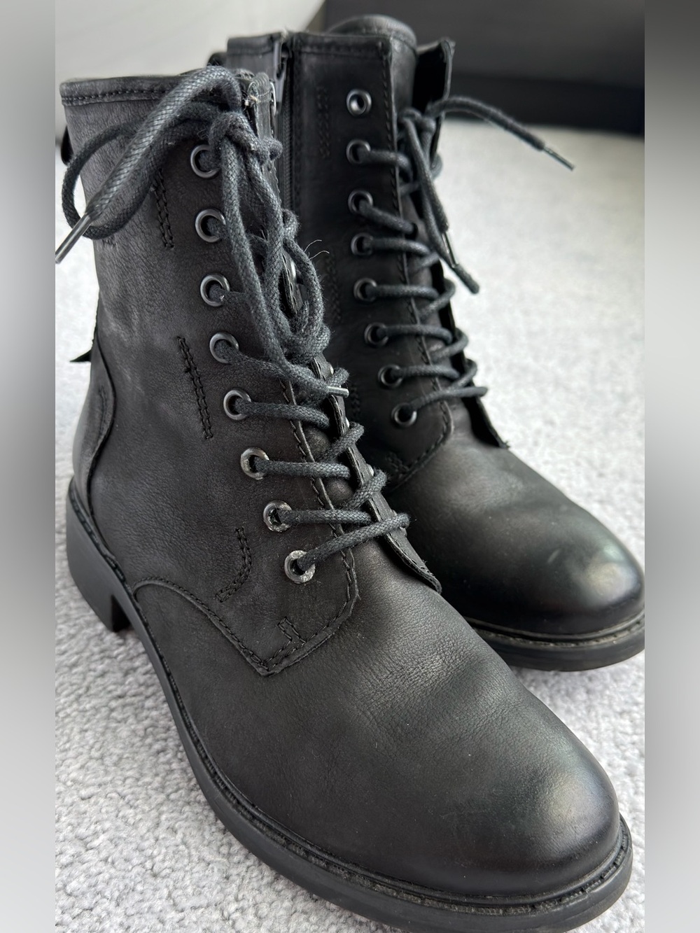 Josef Seibel Black Lace-Up Women's Ankle Boots